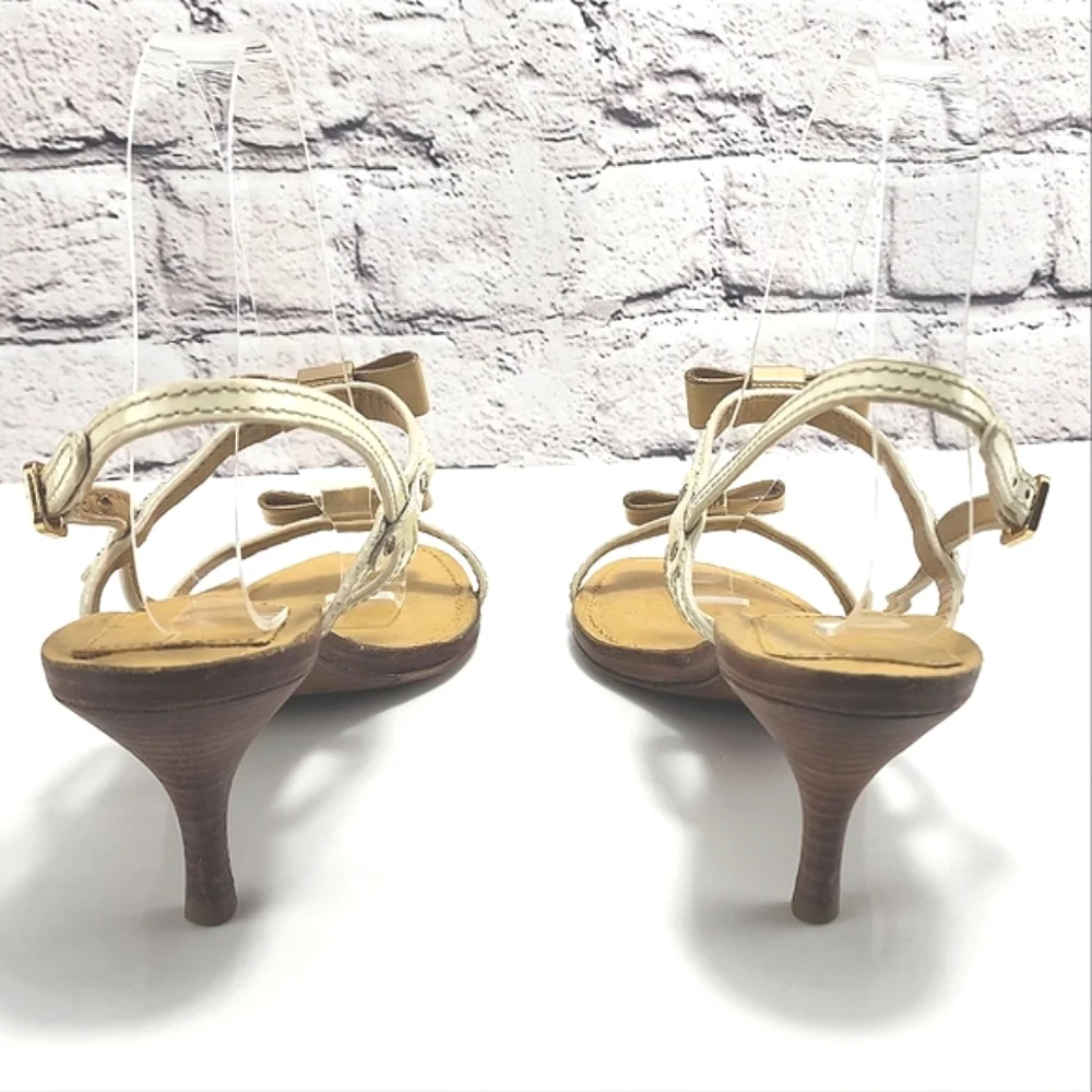 TORY BURCH KAILEY - Kitten heel sandals, iced coffee, approx. 2.7